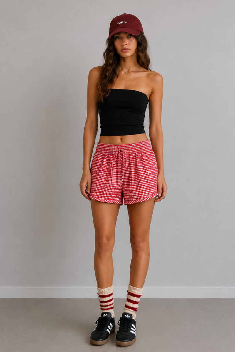 GINGHAM LOUNGE SHORTS