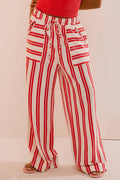 Striped Wide-Leg Casual Pants