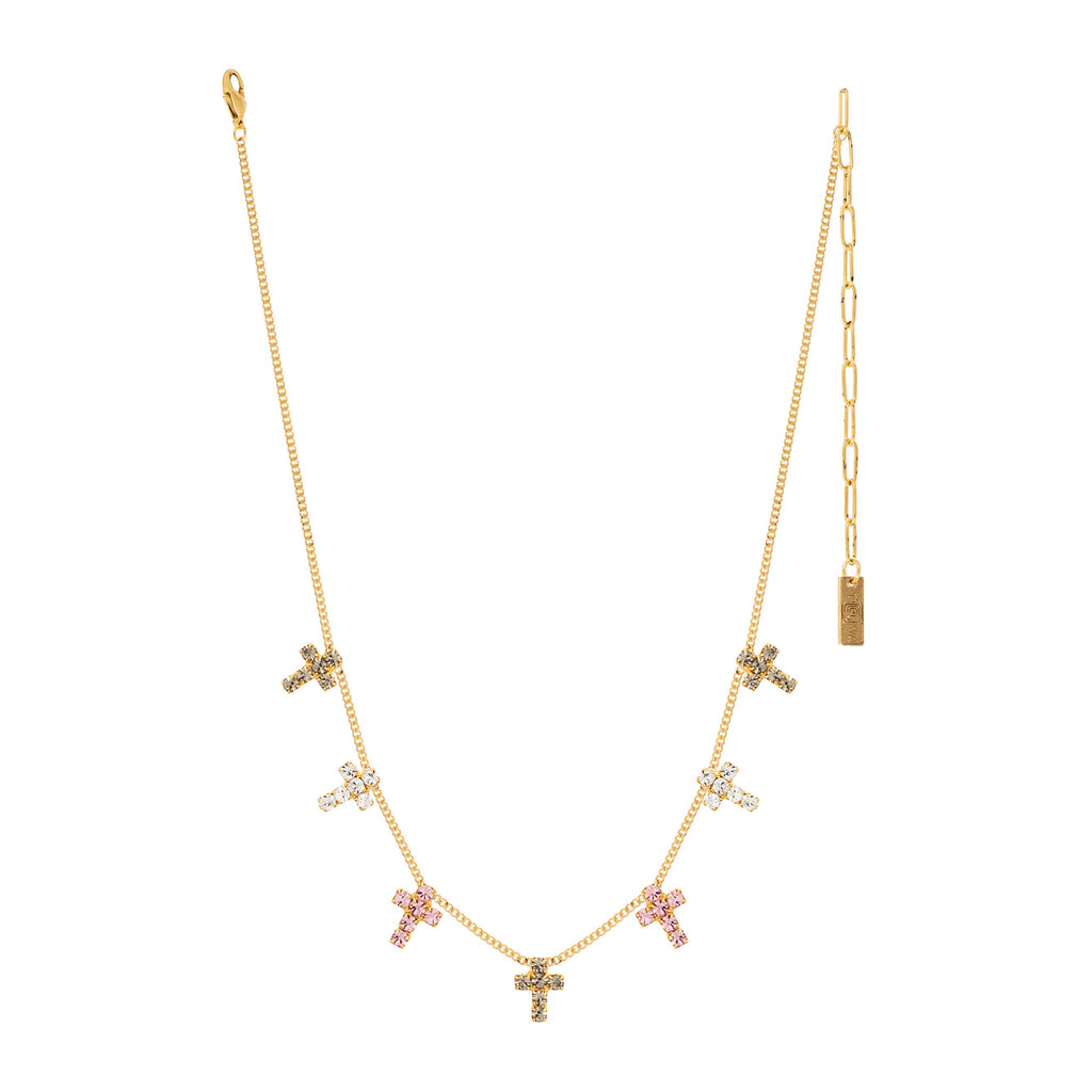 Multi Cross Necklace in Candy Glam Blush