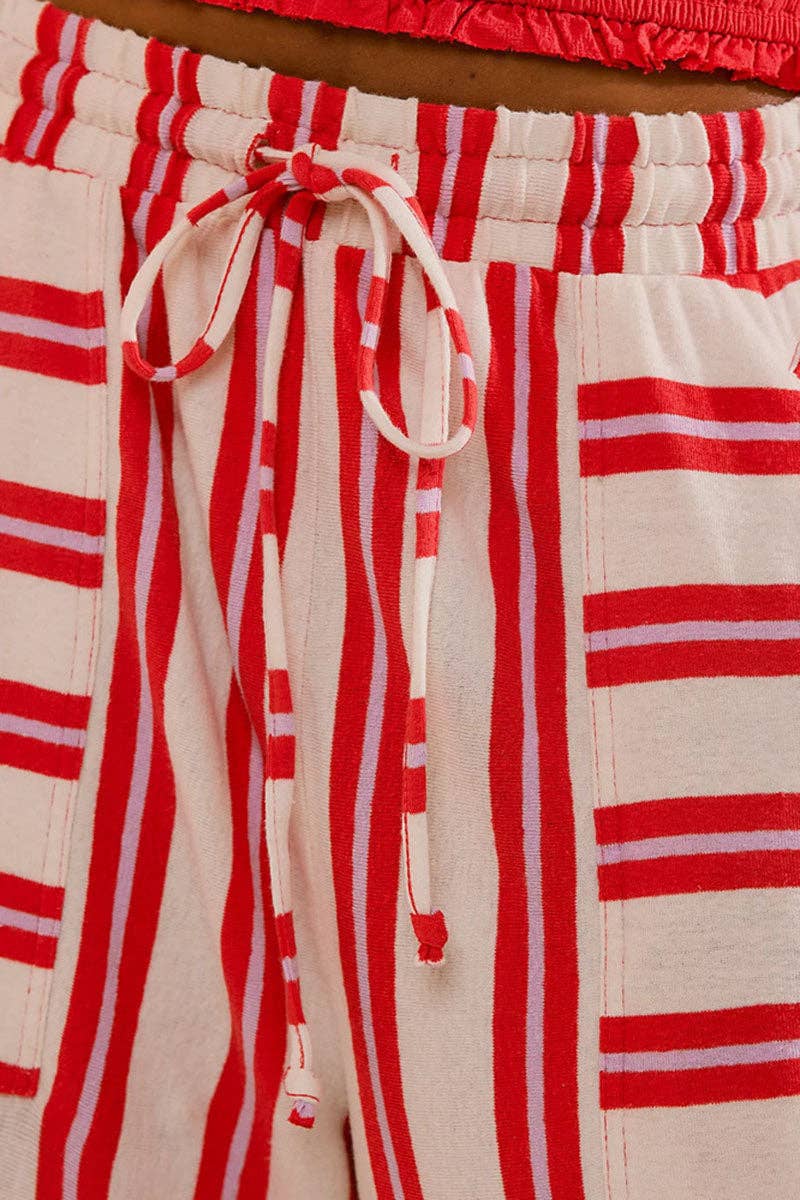 Striped Wide-Leg Casual Pants