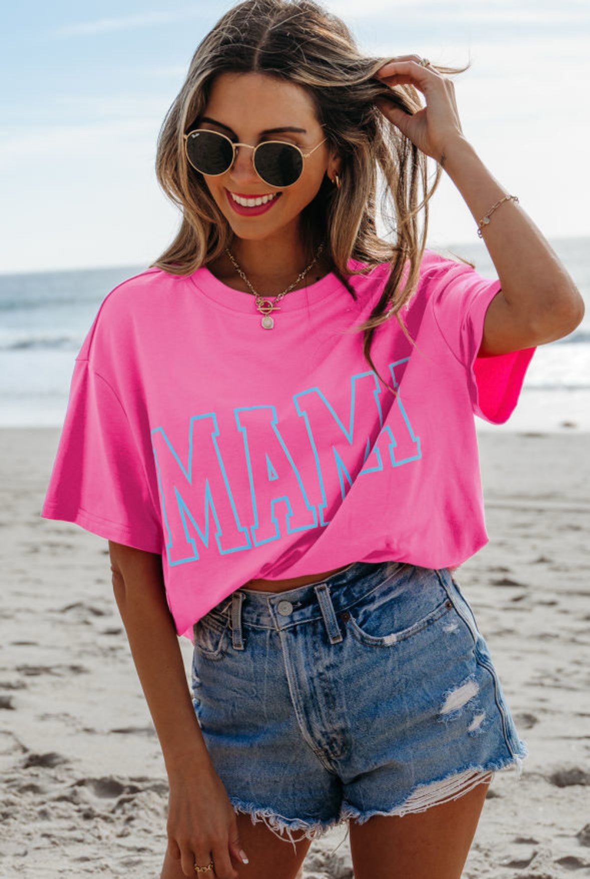 Mama Neon Pink Tee