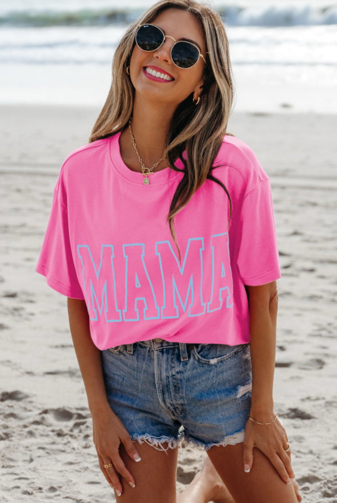 Mama Neon Pink Tee