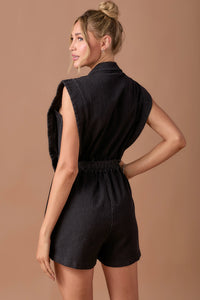 Sleeveless Blazer Romper