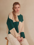 Color block loose sweater