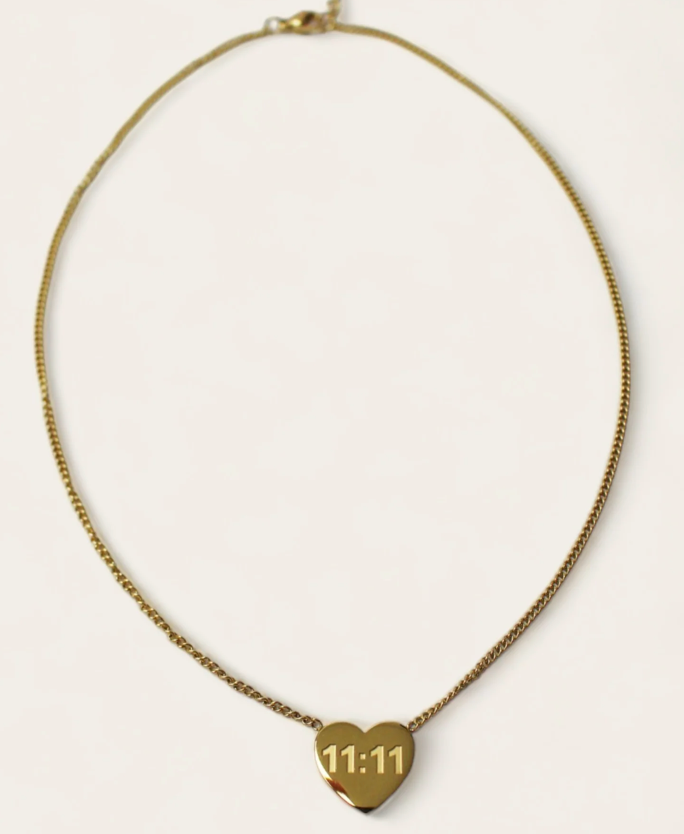 11:11 Heart  Stainless Steel Necklace
