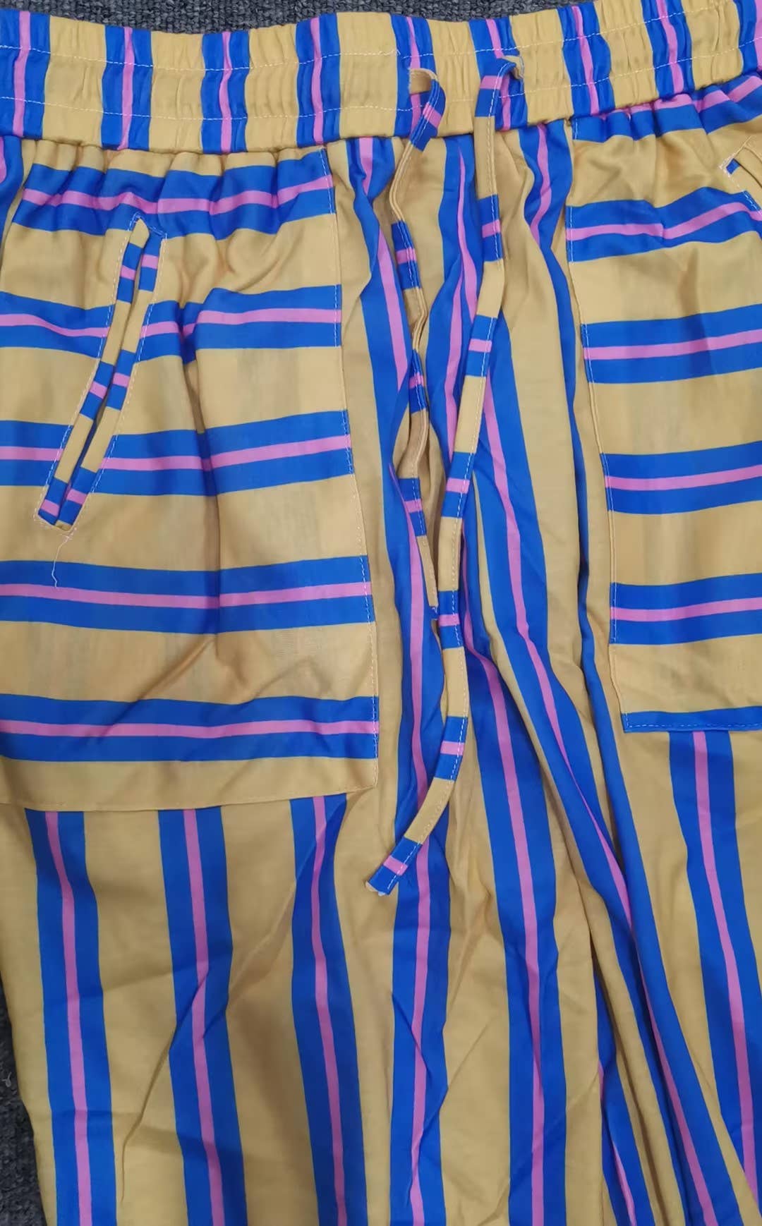 Striped Wide-Leg Casual Pants