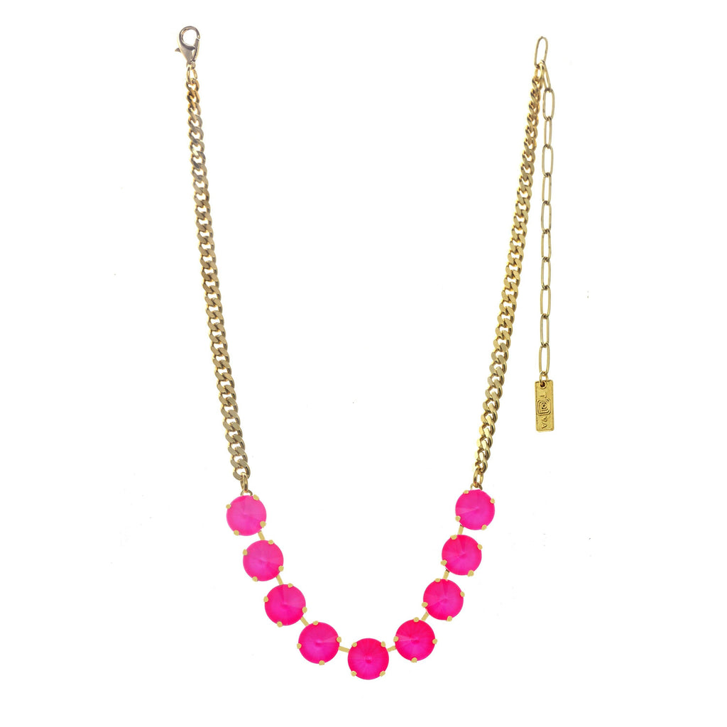 Mini Sofia Necklace in Electric Pink