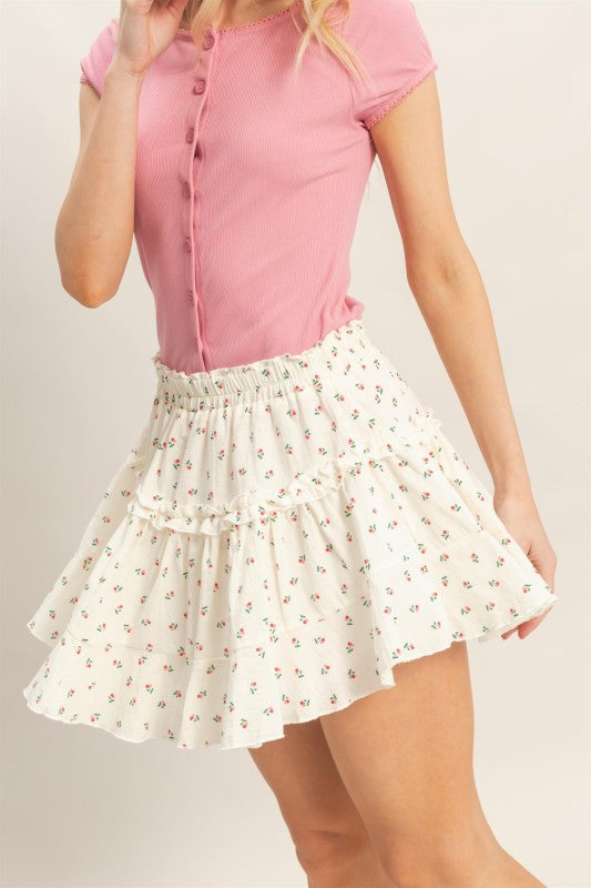 Berry ruffle skirt