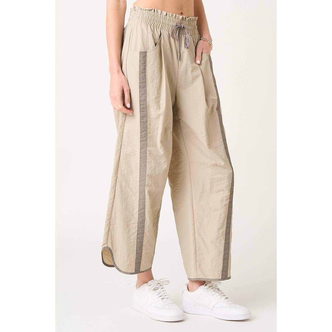 SPORTY STRIPE BARREL PANTS