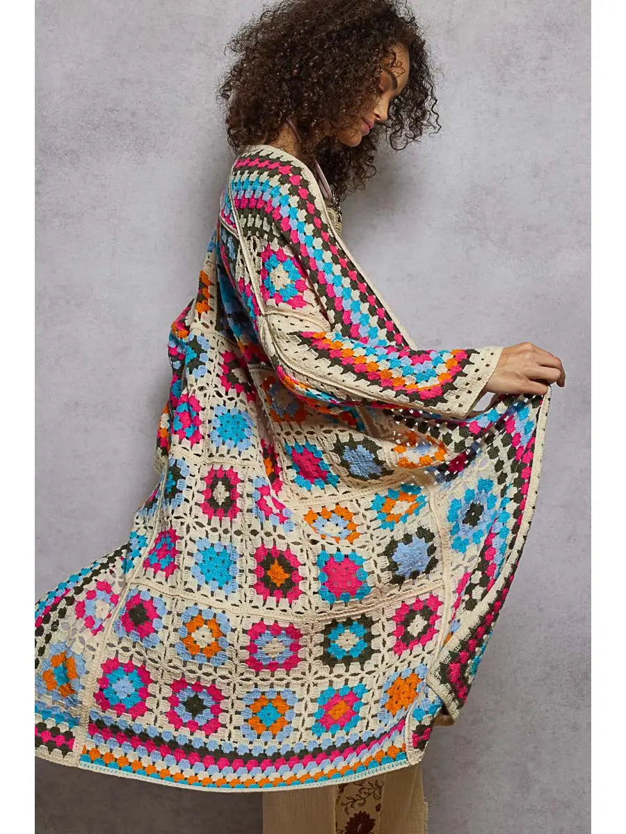 Long Sleeve Crochet Cardigan