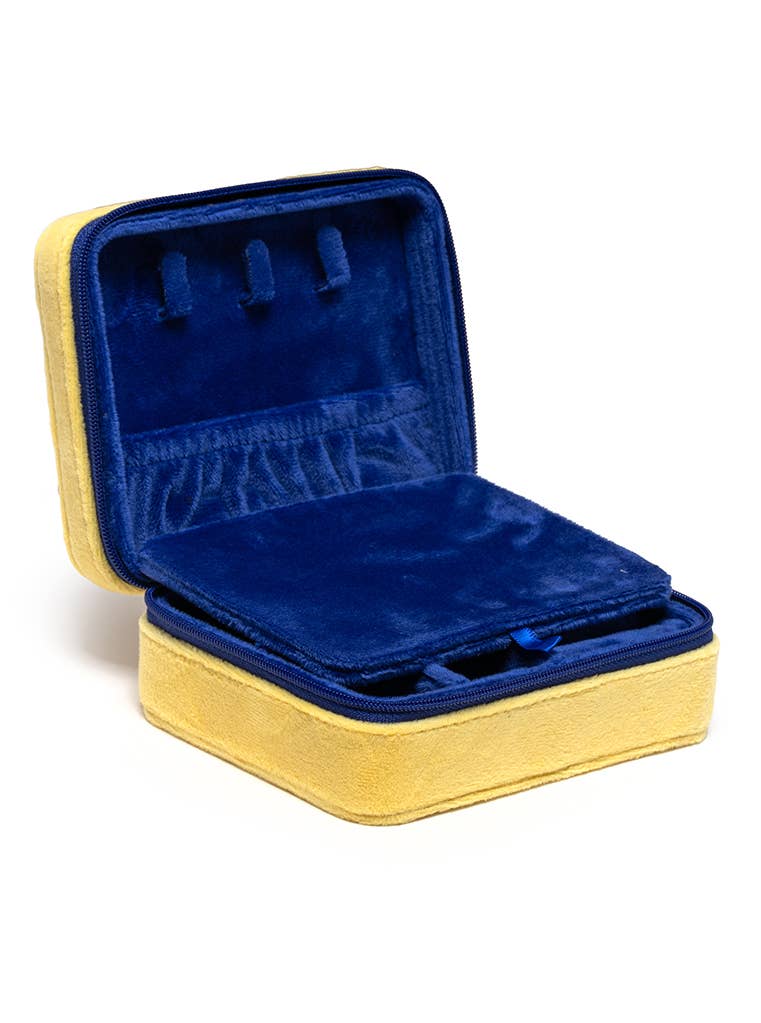 Velvet Jewelry Zip Case- Butter Stick