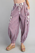 Striped cargo joggers