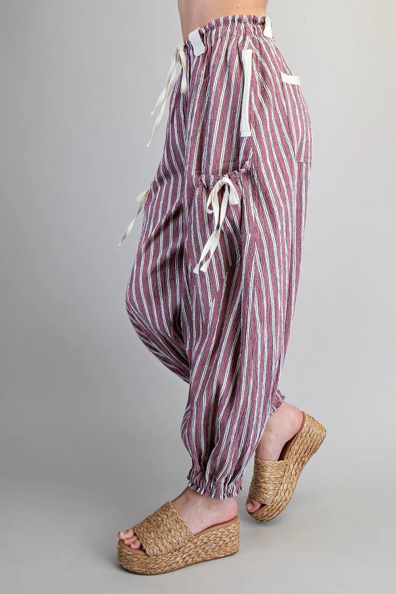 Striped cargo joggers