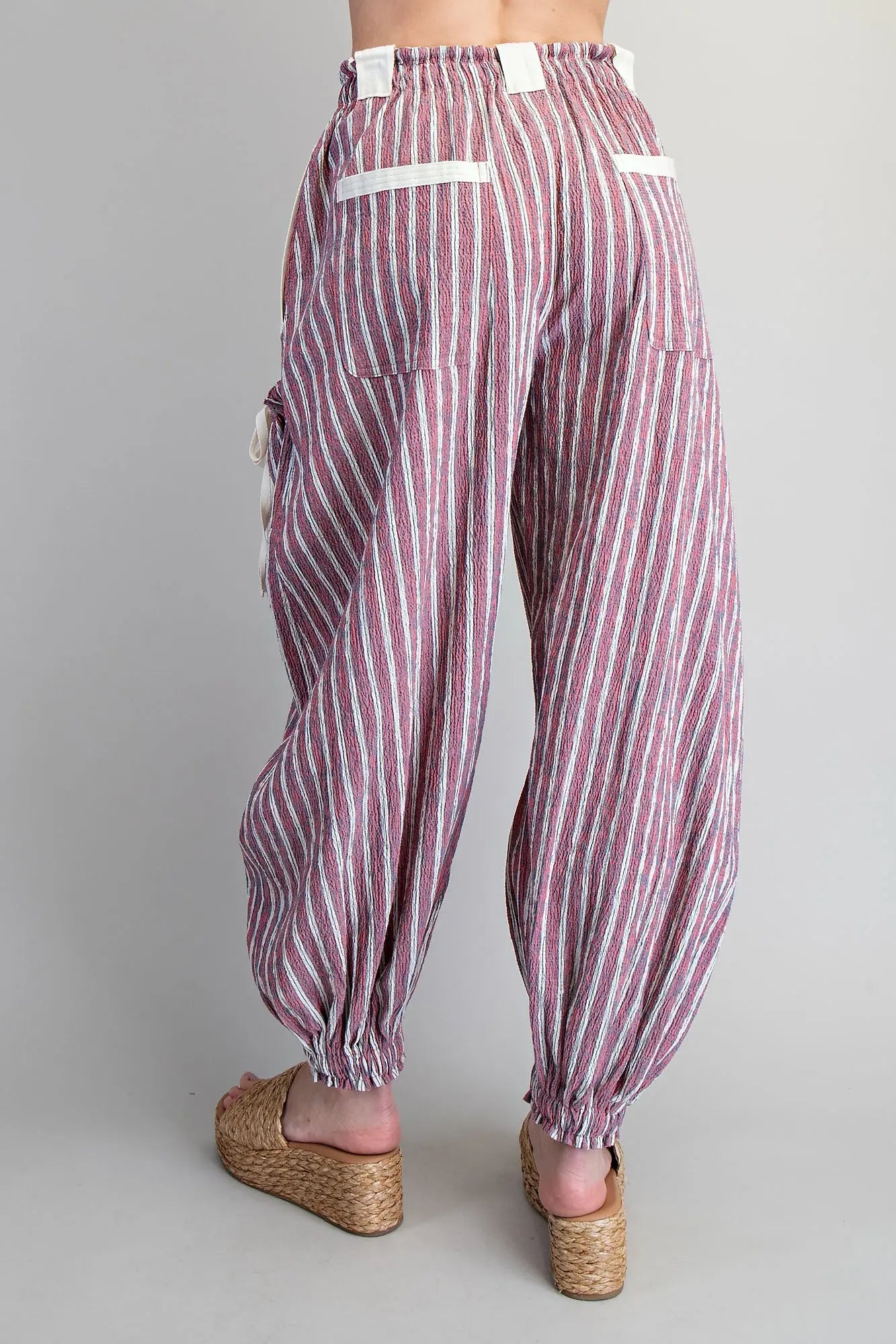 Striped cargo joggers