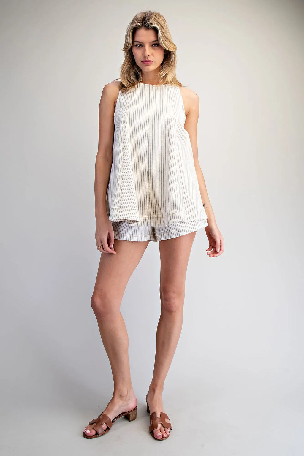 Striped swing tank/short set