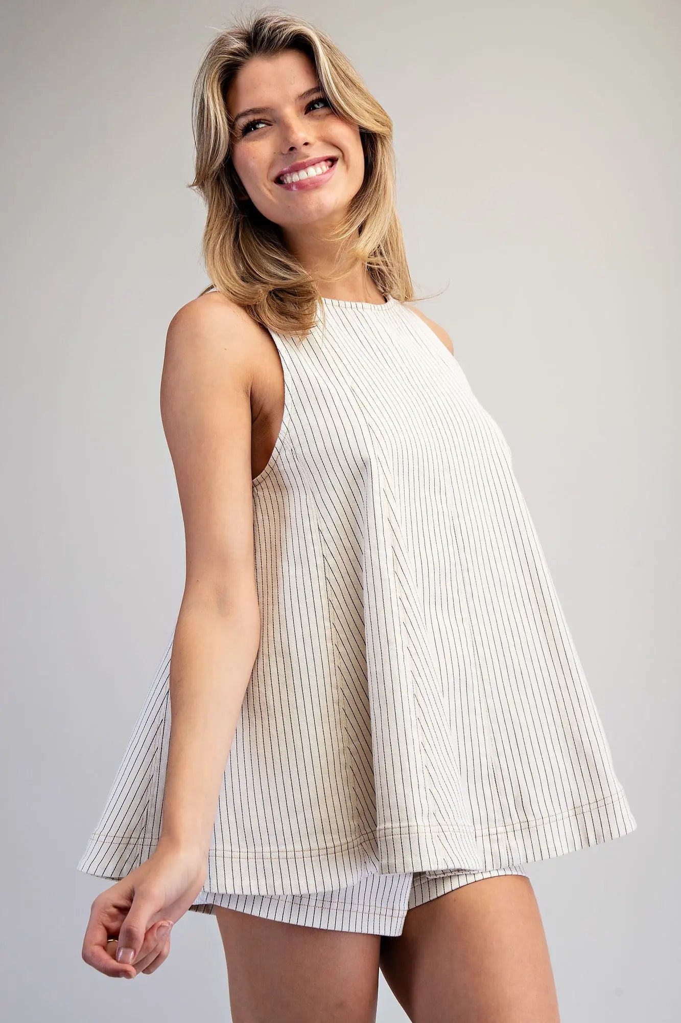 Striped swing tank/short set