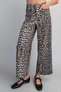 Leopard straight leg pants