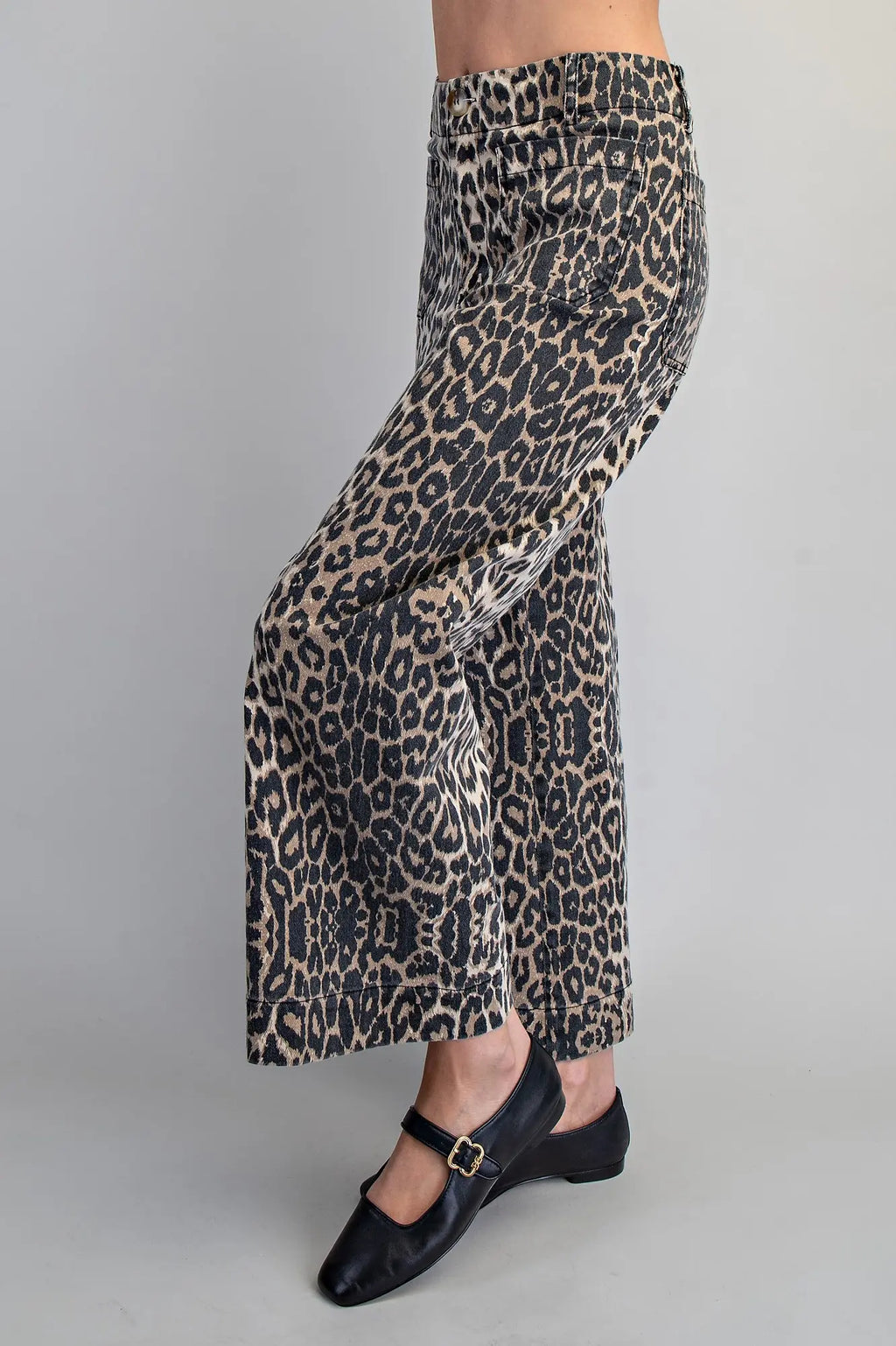 Leopard straight leg pants