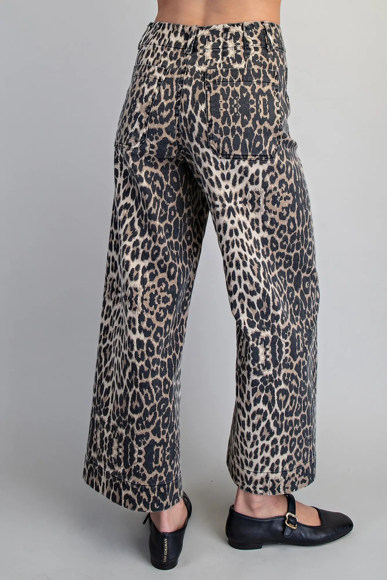 Leopard straight leg pants