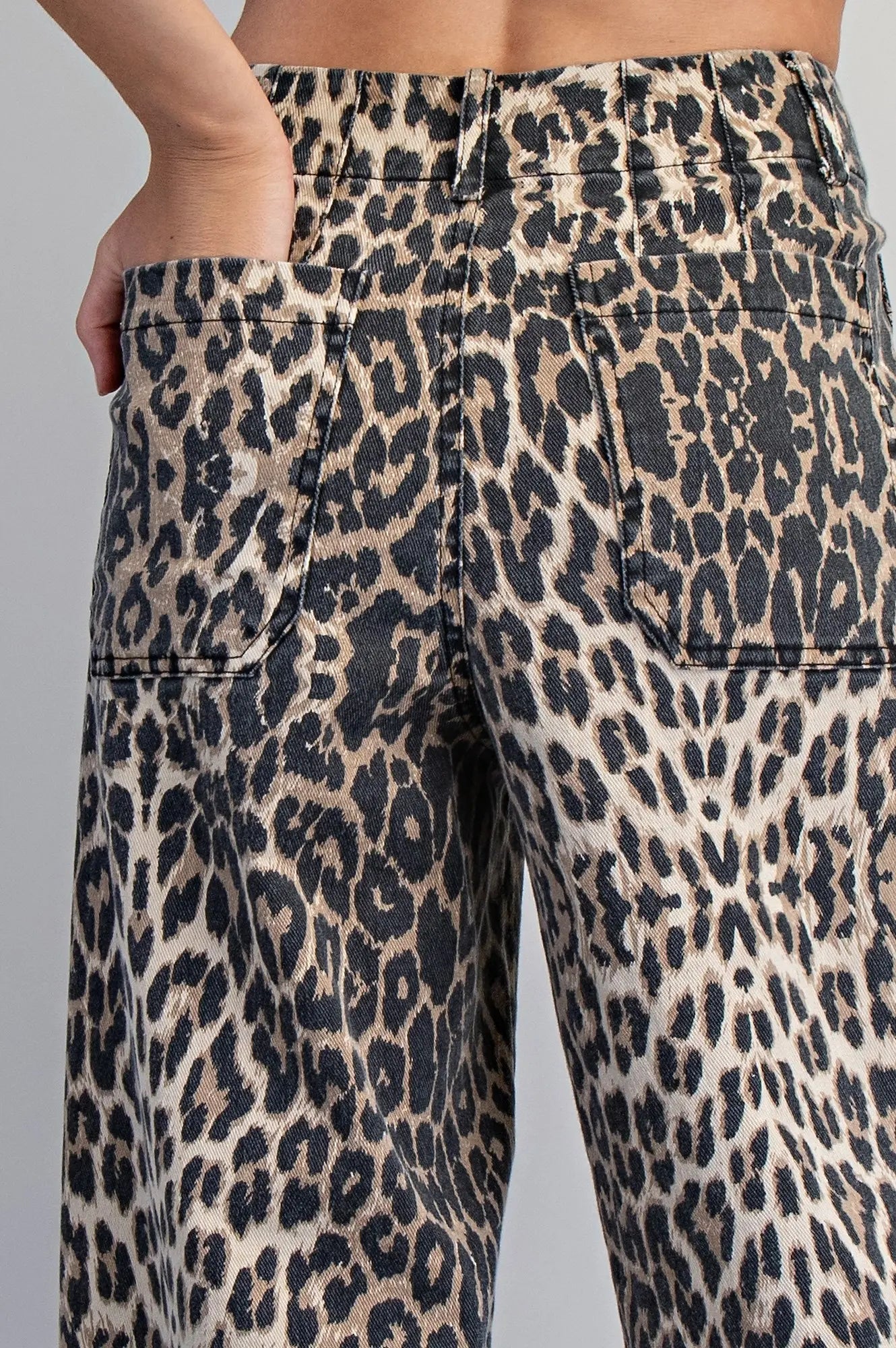 Leopard straight leg pants