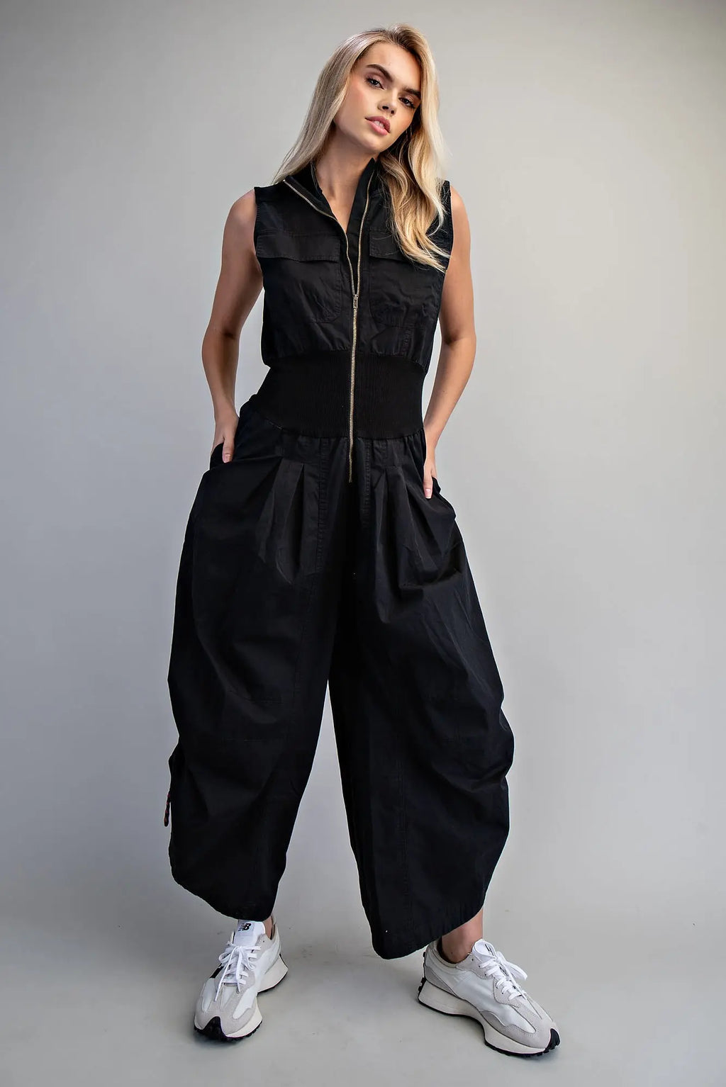 Front zipper jumpsuit