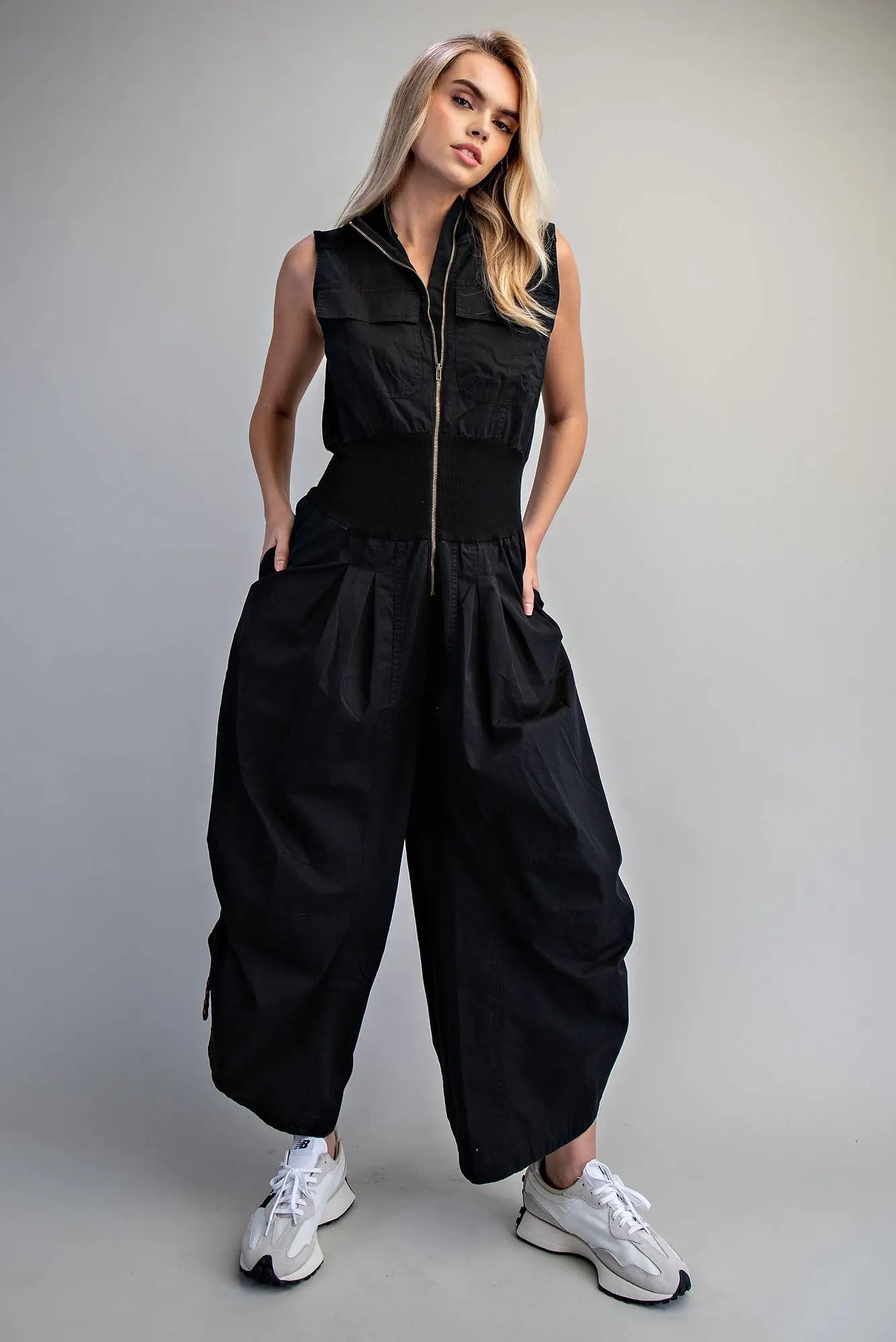 Front zipper jumpsuit