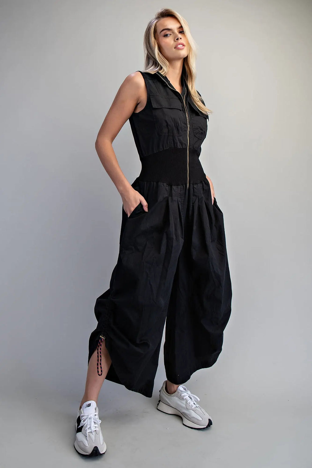 Front zipper jumpsuit