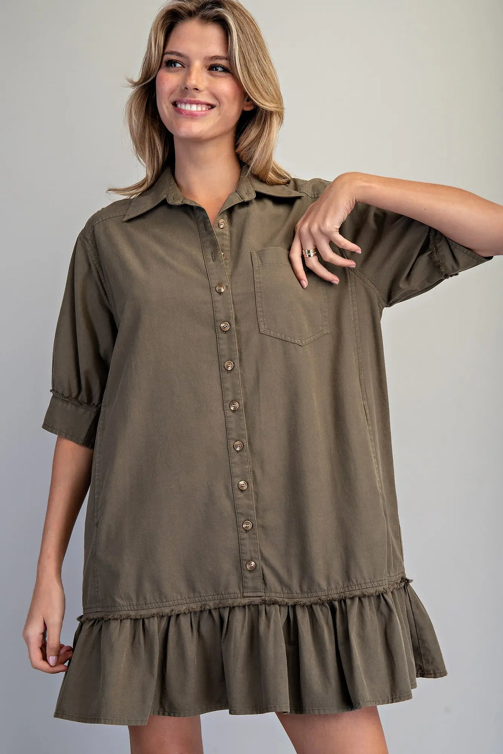 Button down utility dress