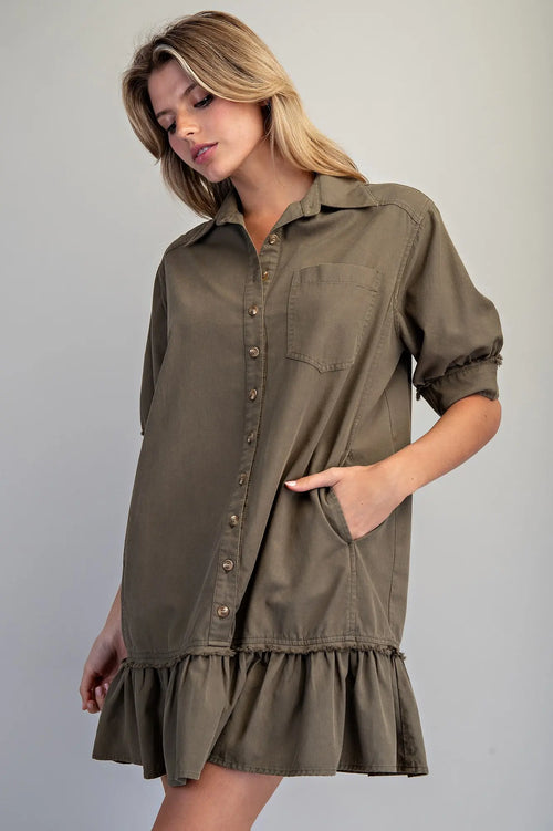 Button down utility dress