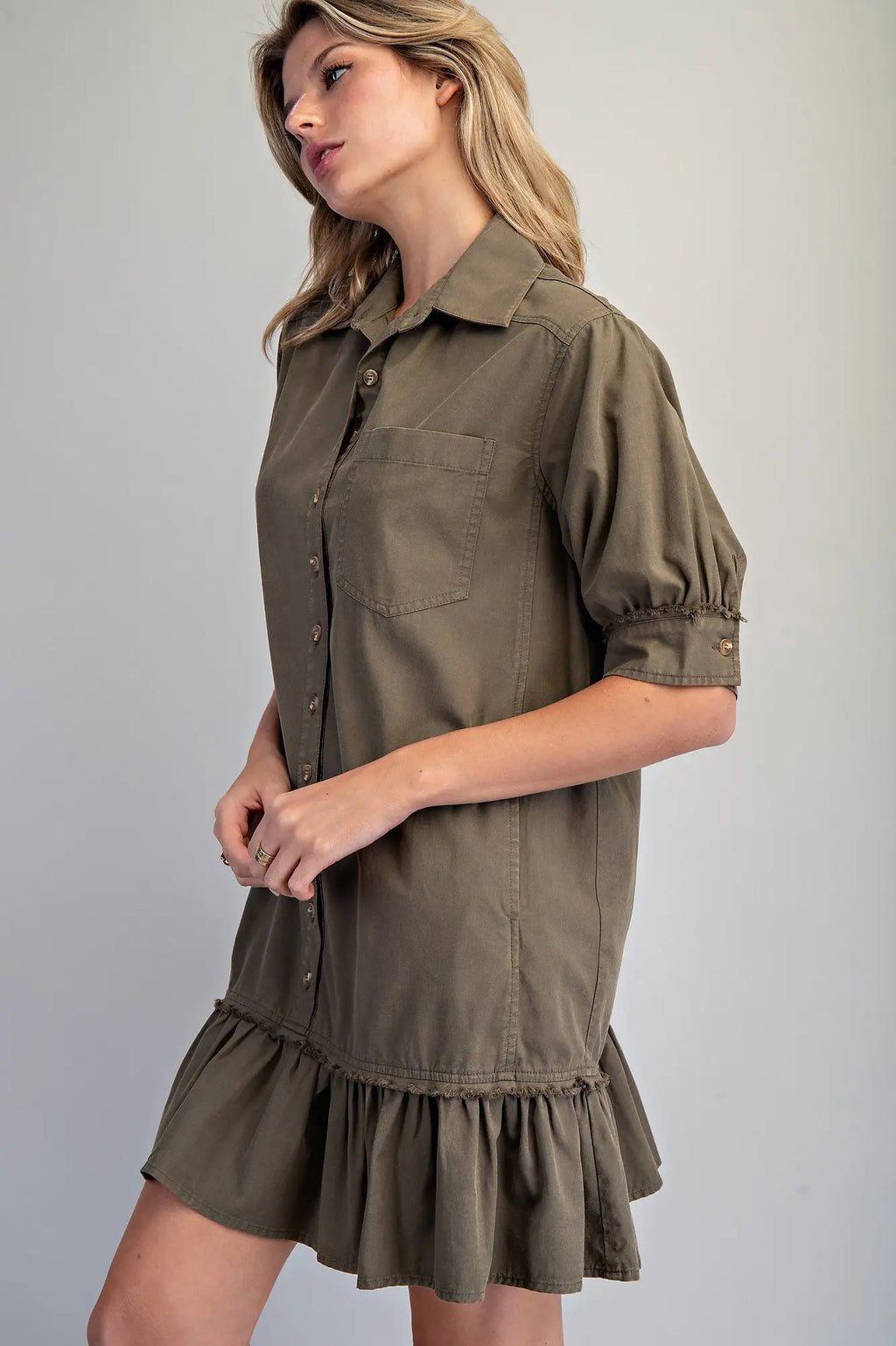 Button down utility dress