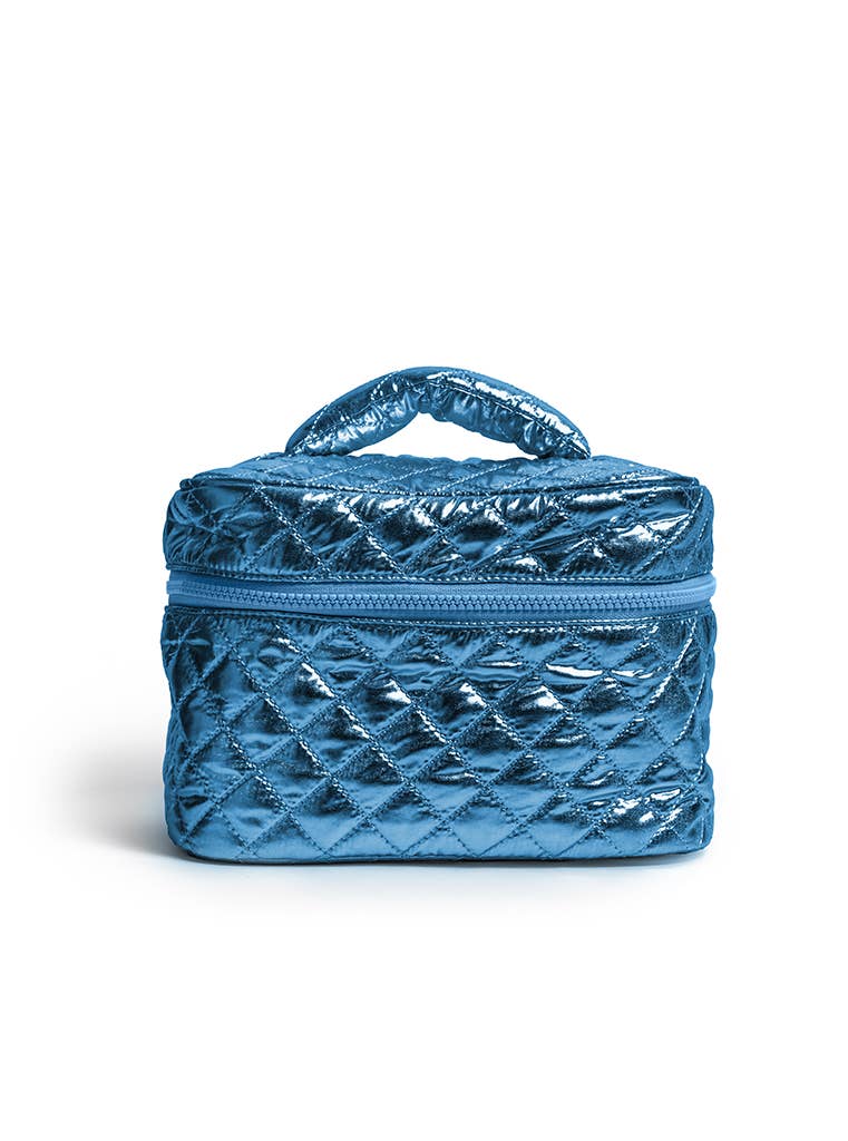Cosmetic Travel Case / Makeup Bag - Metallic Electric Blue