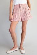 Button down striped shorts