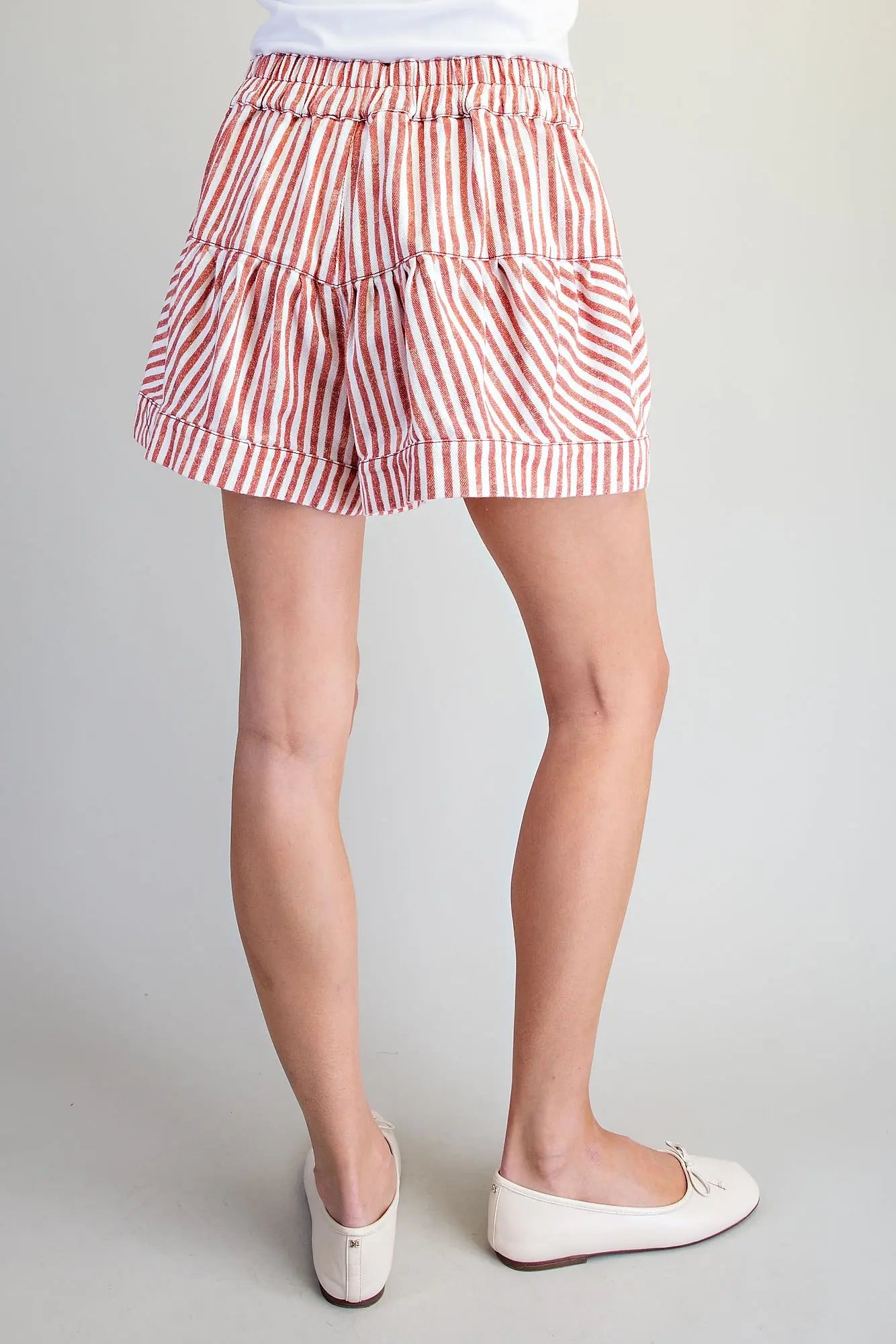 Button down striped shorts