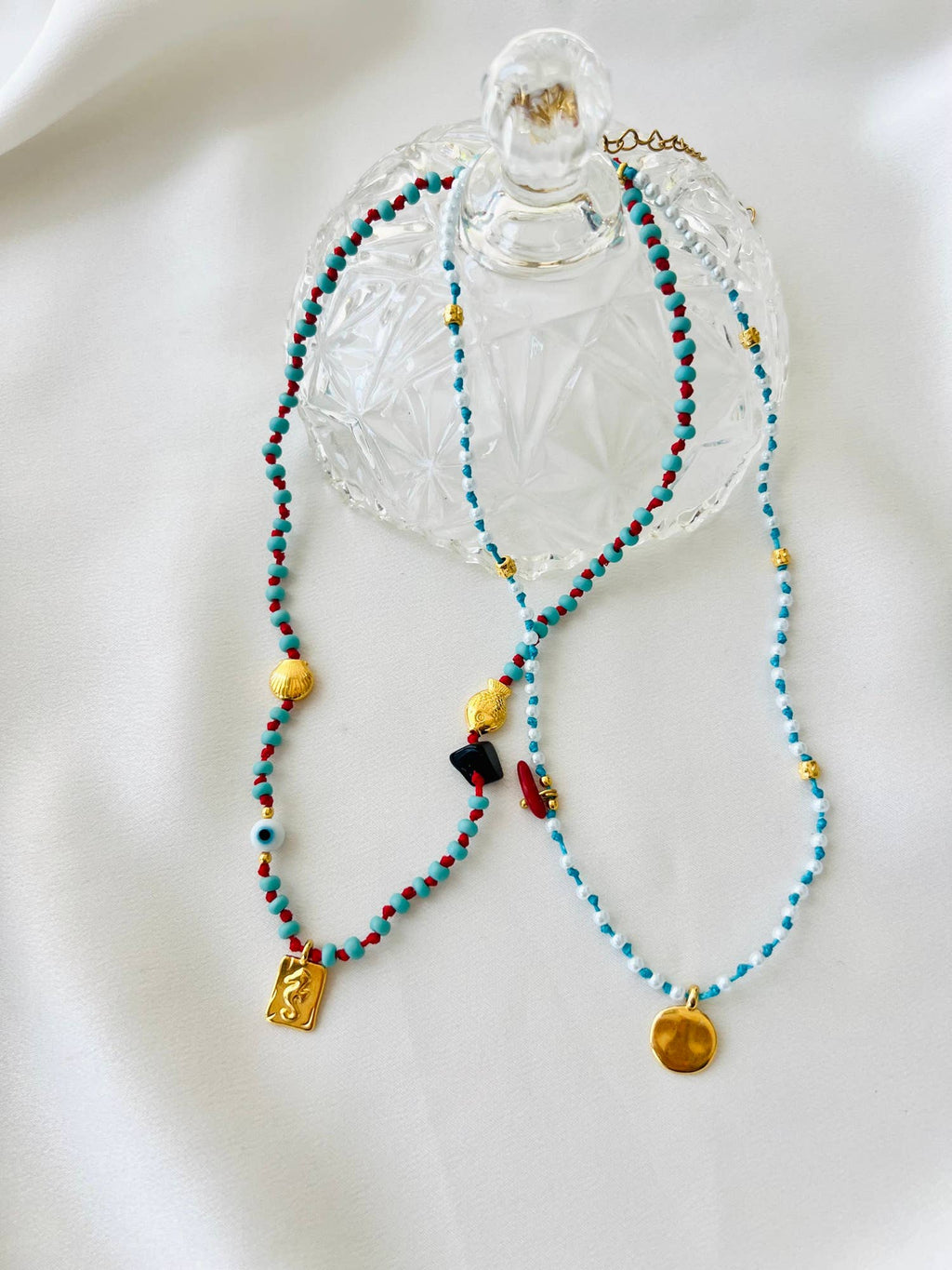Minimalistic protection beaded necklace