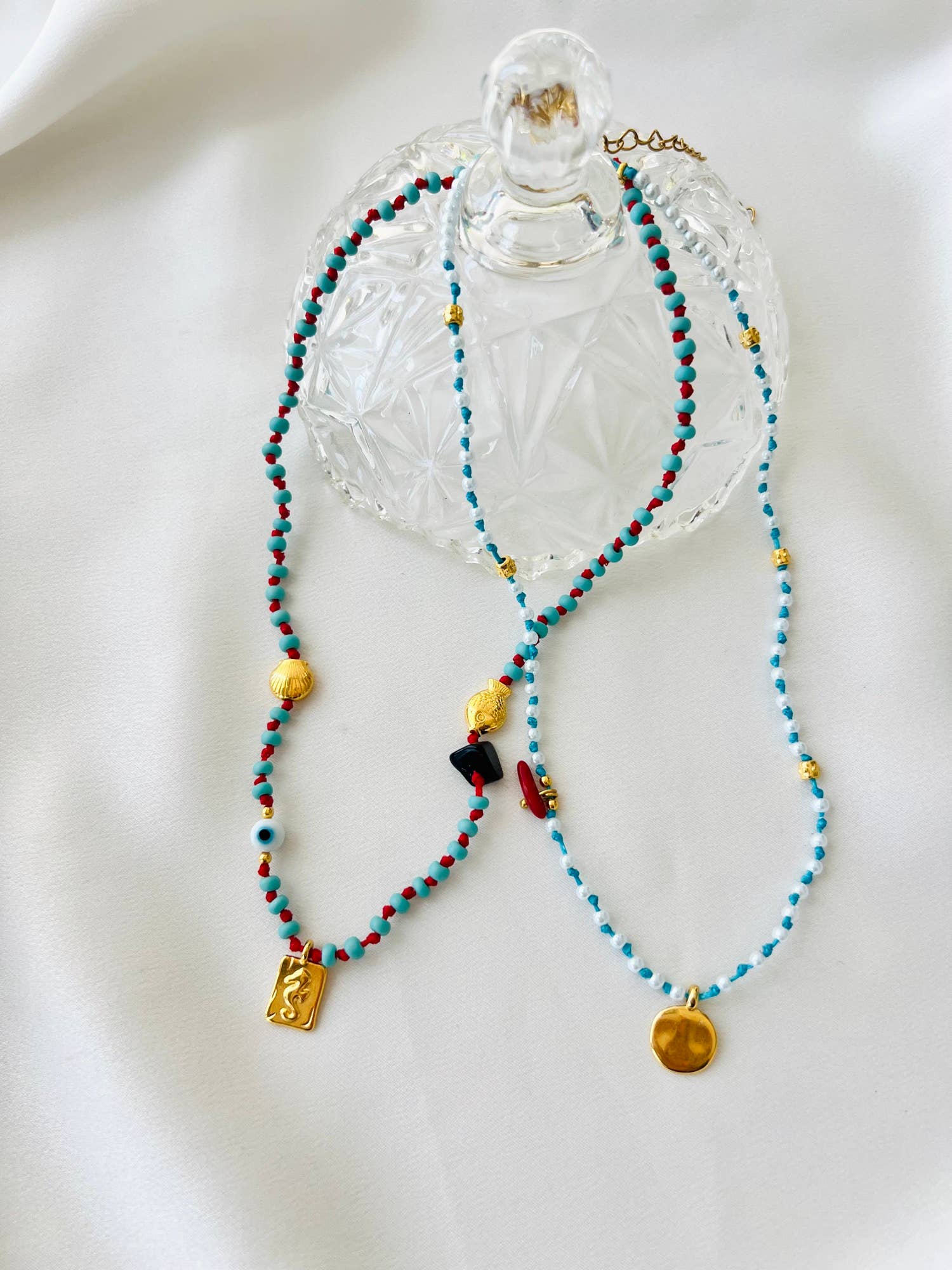 Minimalistic protection beaded necklace