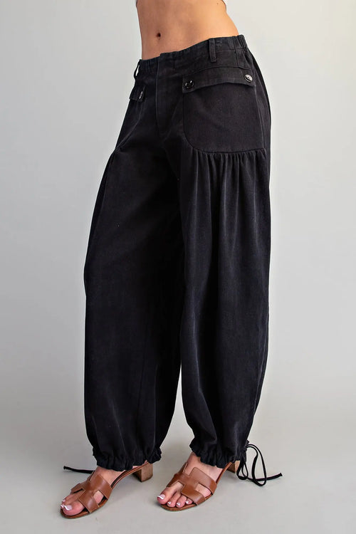 Black tie bottom pants