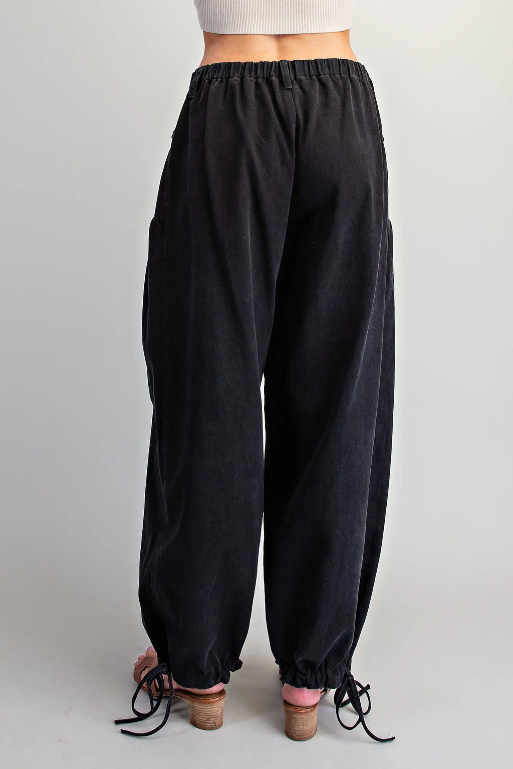 Black tie bottom pants