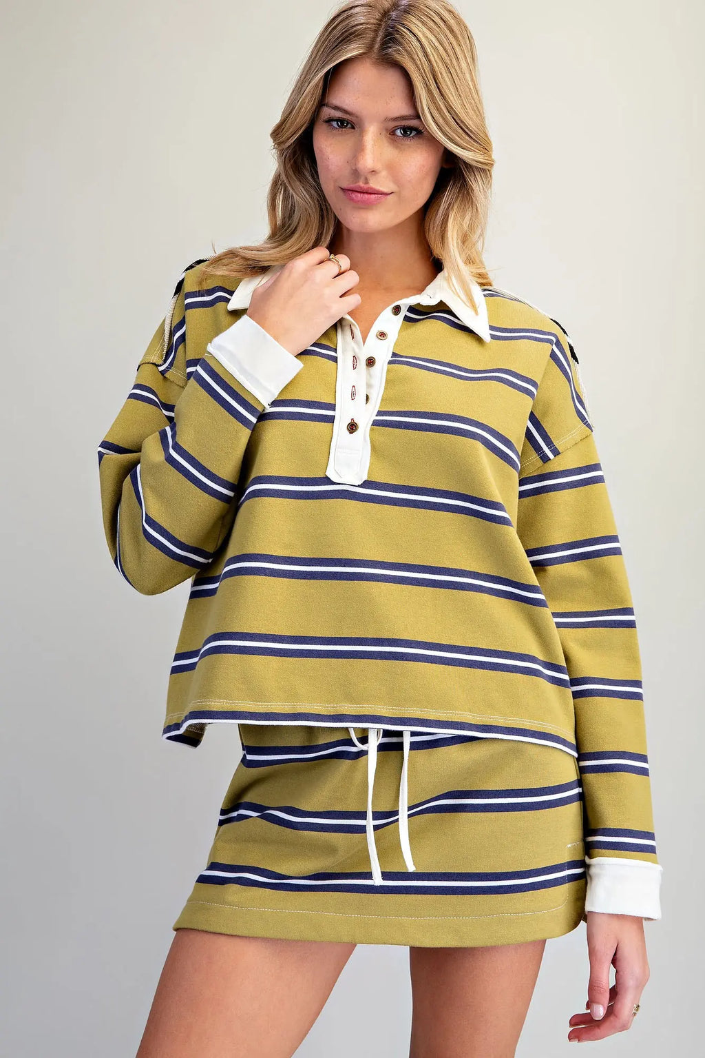 Long sleeve polo skort set