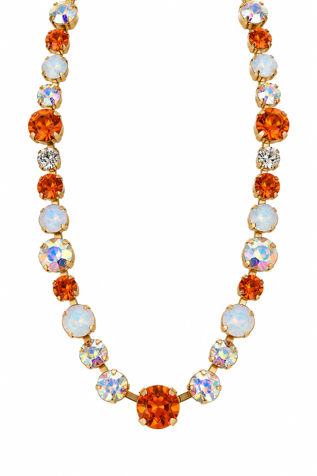 Orange Game Day Aspen Gemstone Tennis Necklace