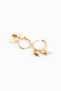 Triple Star Hoop Earrings - Hypoallergenic, Girl Gift