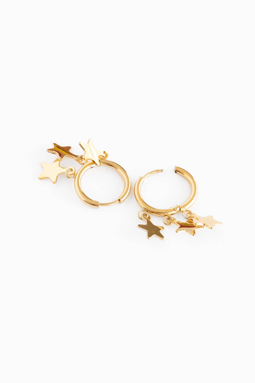 Triple Star Hoop Earrings - Hypoallergenic, Girl Gift