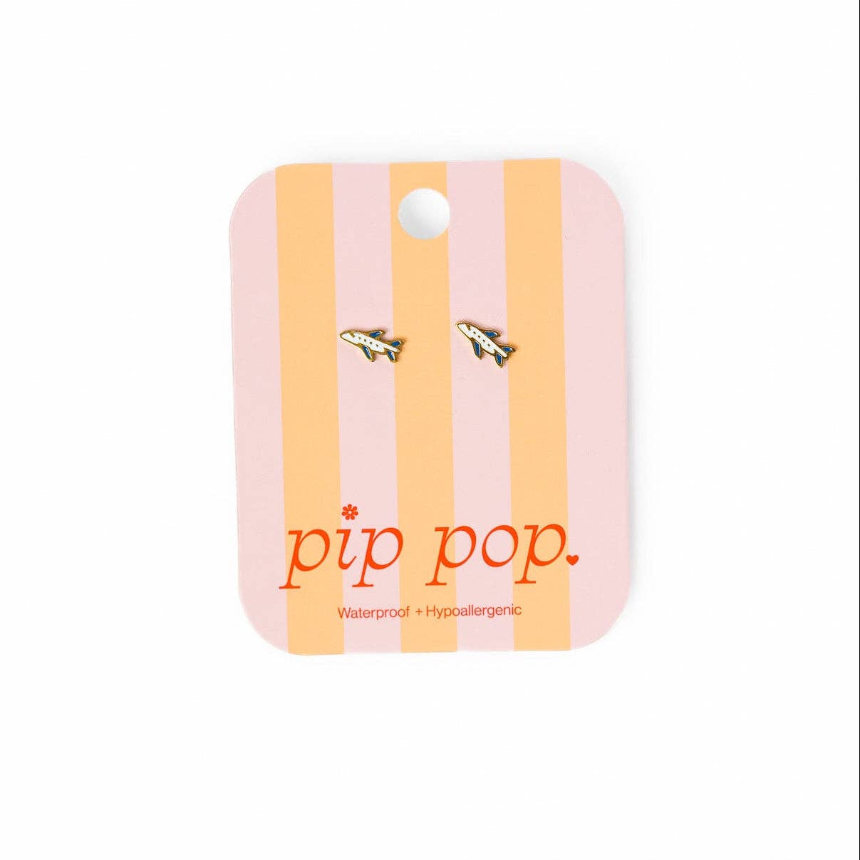 Airplane Stud Earrings- Hypoallergenic, Flat Back, Girl Gift