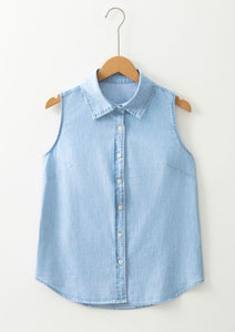 Light Denim button-down Tank