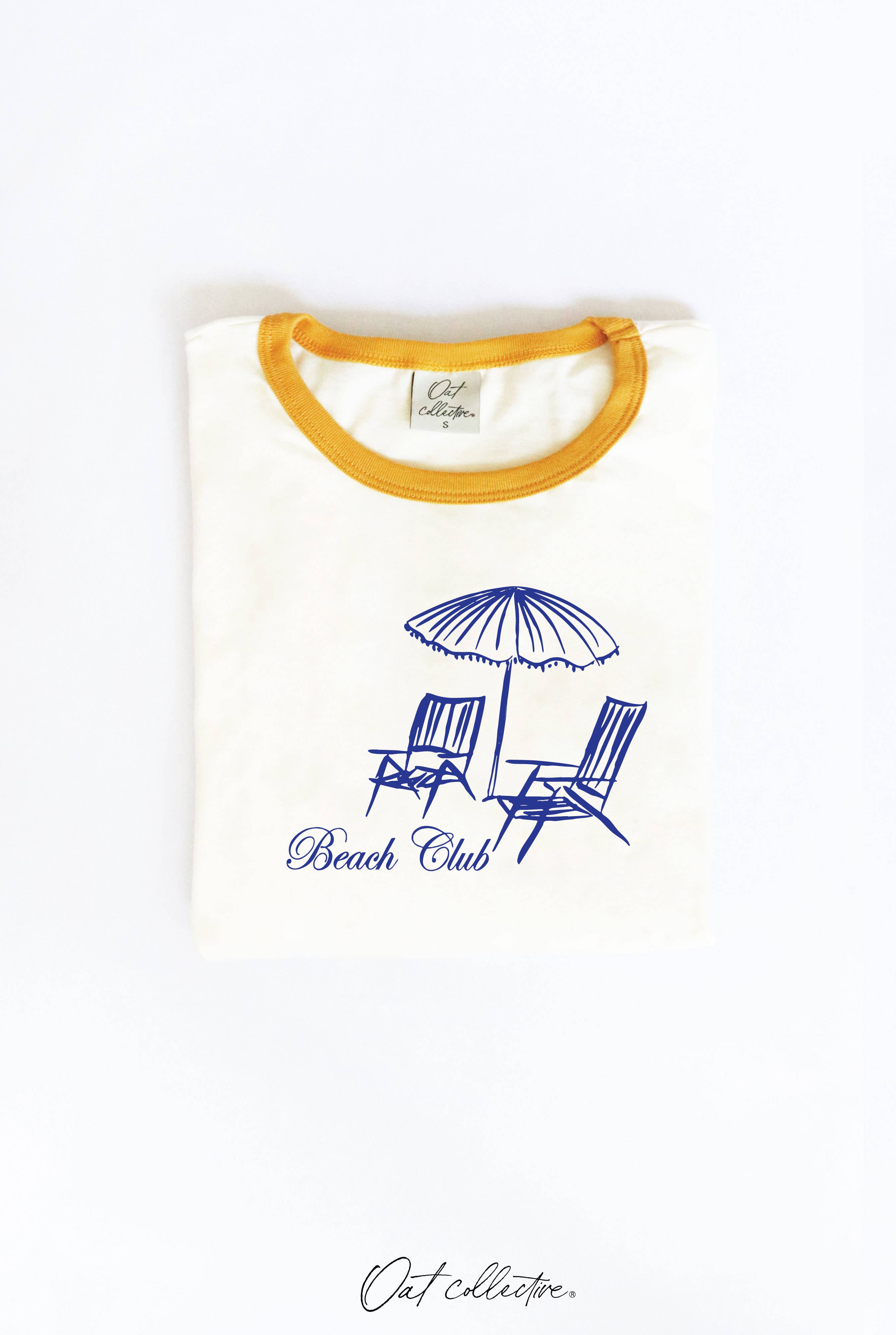 BEACH CLUB Ringer Graphic Top