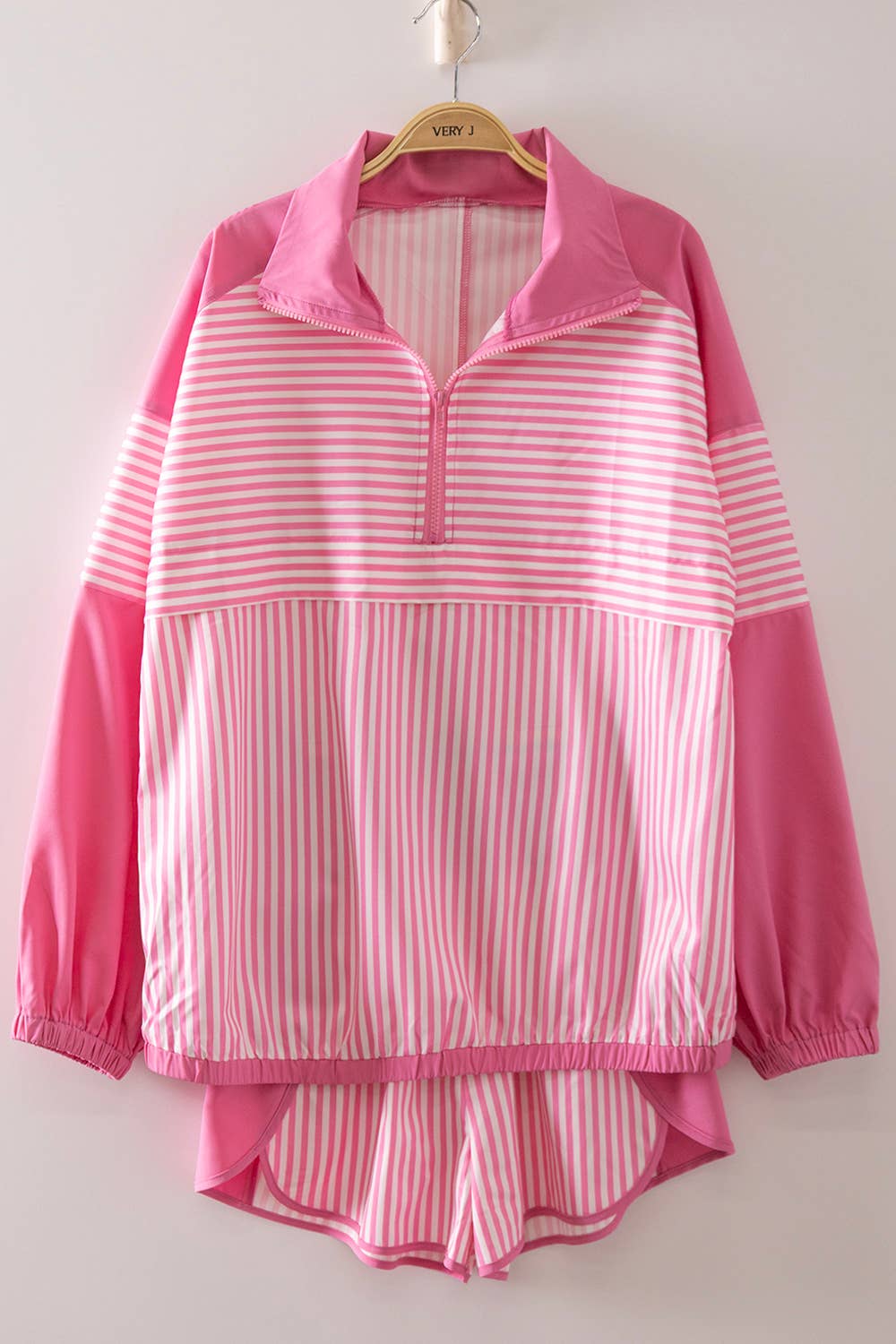 Stripe Active Top & Shorts Set