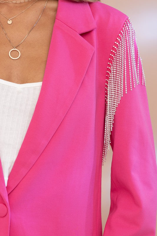 Pink Rhinestone Blazer