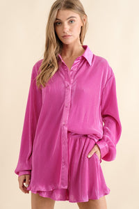 Pleated Hot Pink Set