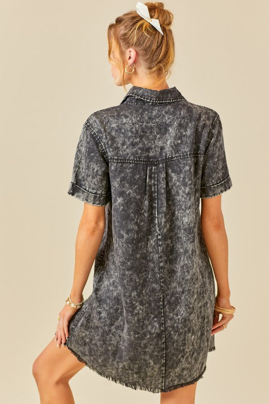 Washed chambray dress