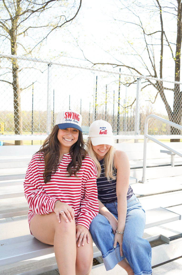 Swing Batter Batter - Navy Pinstripe Trucker Hat