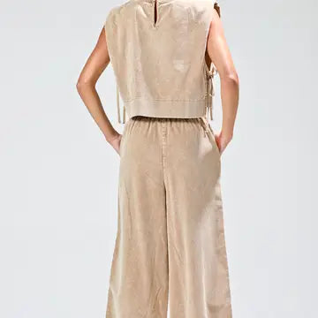 Open side sleeveless crop top